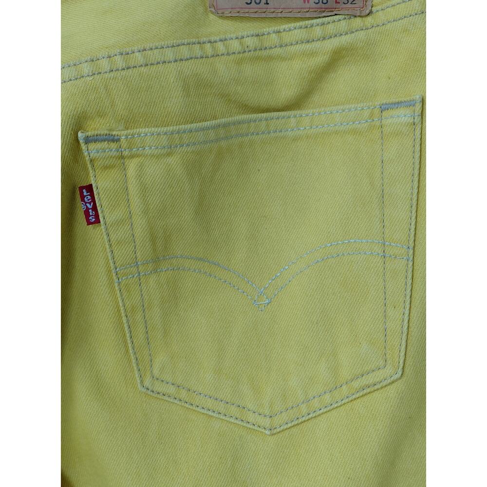 Levi's 501 Yellow Straight Leg Classic Fit Jeans Men Size W38 L32 - Picture 5 of 16